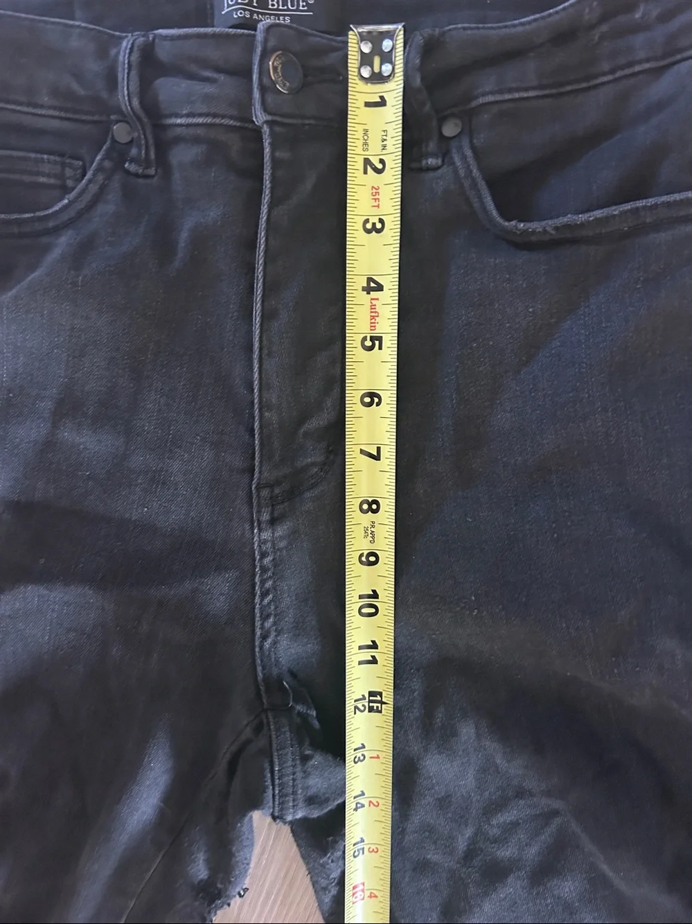 Judy Blue Distressed Flare Jeans 14W Black Stretch Denim Classic Casual